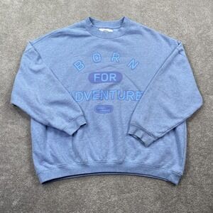 Land Rover Born For Adventure Fleece Pullover Sweatshirt Men's Size L Light Blue